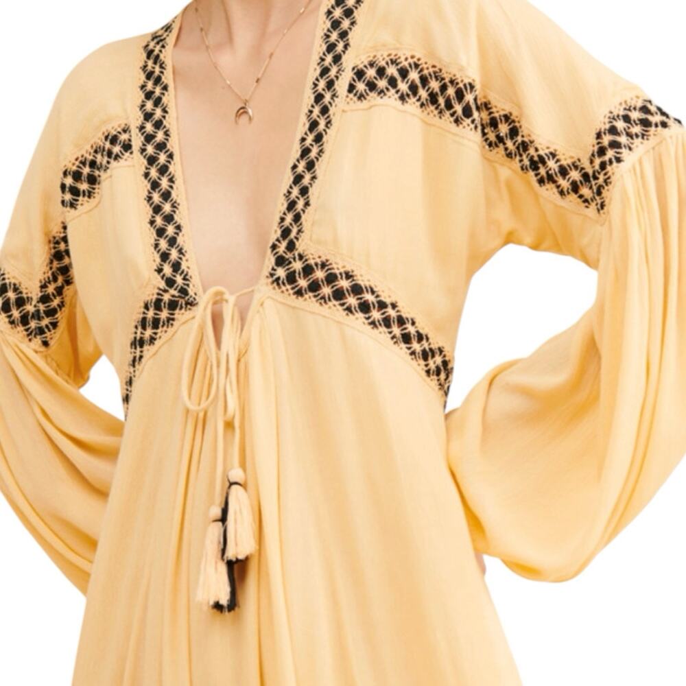 Raga Anthropologie Montana Plunge Maxi Dress Oversized Size Small - Picture 2 of 14